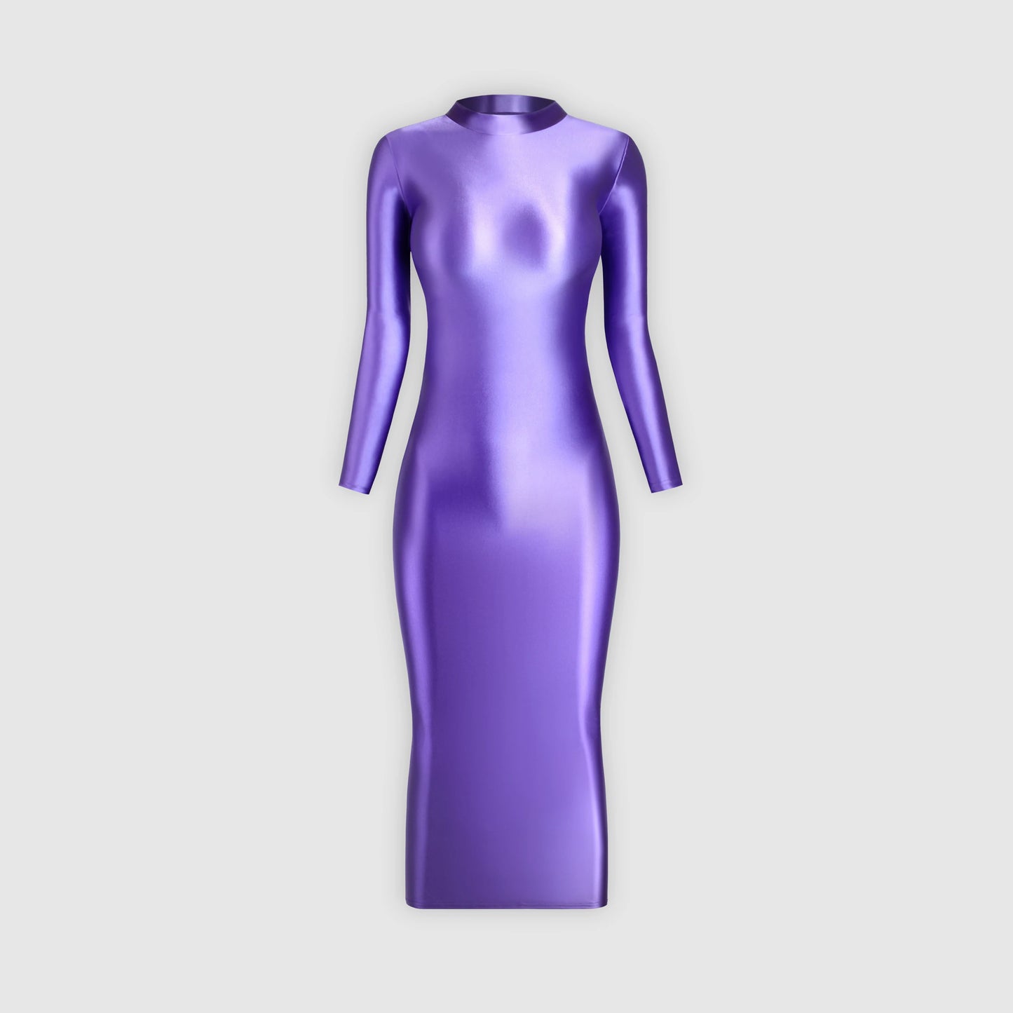 XCKNY Glossiness Series dress high neck long sleeve skirt silk longuette elastic silk tight skirt sports skirt sexy tight dress