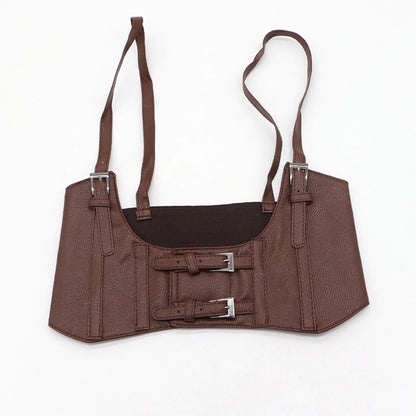 Women's Waist Belt Underbust Corset PU Leather Adjustable Punk Cummerbund Corset Wide Belts Dress Costume Waistband Cincher 1PC