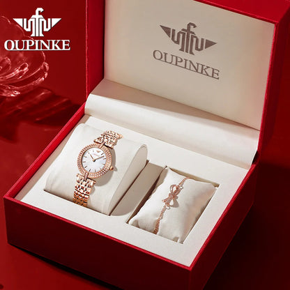 OUPINKE 3191 Luxury Elegant Womens Watches Automatic Mechanical Watch Waterproof Luminous Bracelet Set Gifts Reloj Promotion