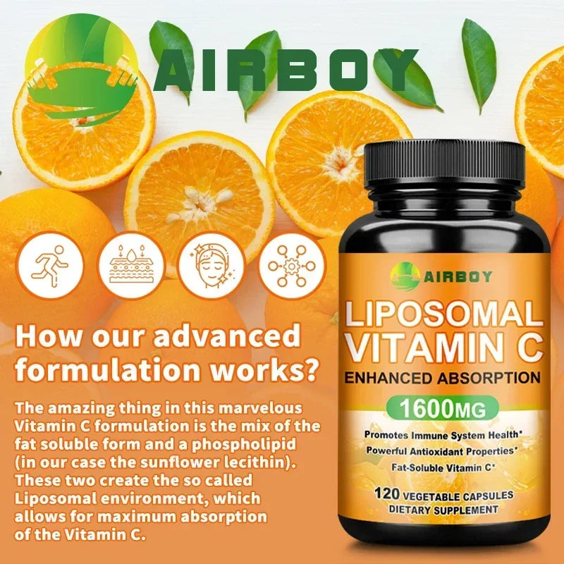 Liposomal Vitamin C - Immune Support, Promotes Collagen Production, Promote Fat dissolving, Antioxidant