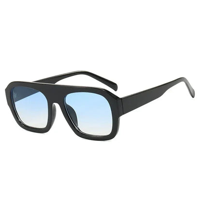 JNPCXI Fashion Square Women Sunglasses Shades UV400 Retro Leopard Tea Candy Color Gradient Men Punk Sun Glasses Black Blue