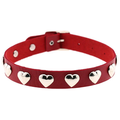 Punk Red Choker Necklace PU Leather Sexy Spiked Neck Strap Clavicle Collar Men Necklaces Hollween Women Y2K Jeweley Gift red 2