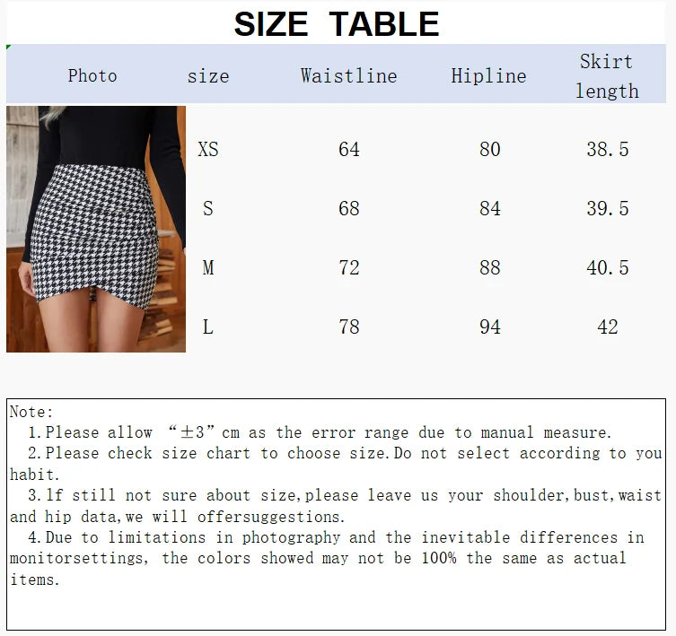 Women's sexy slim plaid print skirt Women's hip mini skirt soft short A-line skirt