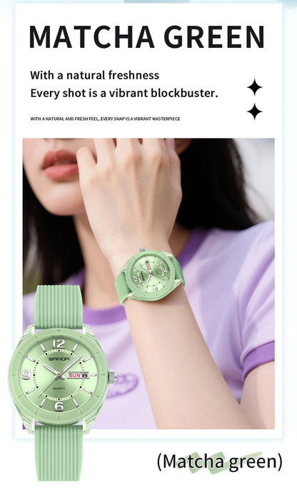 SANDA Quartz Watch for Women Waterproof Auto Date Week Elegant Luxury Ladies Wristwatch Waterproof Analog Women's Watches