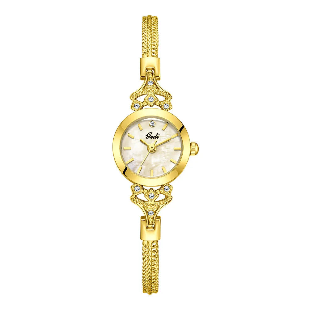 New Elegant Women's Watch Luxury Slim Gold Bracelet Watch Fashion Ladies Quartz Wristwatches Clock Gifts For Woman montre femme