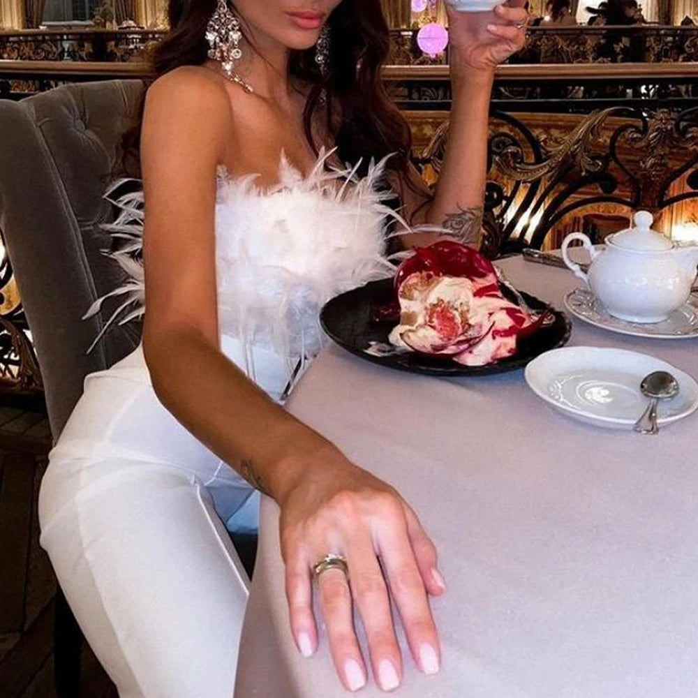 Elegant Solid High Jumpsuit For Woman Casual Long Pants 2023 Summer Sexy Club Bodysuits Evening Party Female Clothing Vintage Badiee Stylez