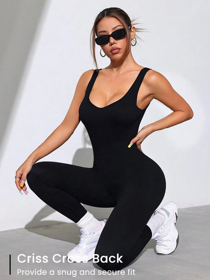 Vest trousers jumpsuit slim yoga sportswear, one-piece, seamless body shaping suit with firm stripes, waist, hips and belly tuck