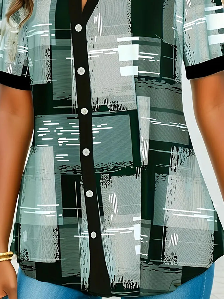 Women's plus size shirt summer chic elegant shirt casual women's fashionable shirt