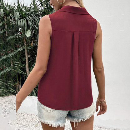 New Chiffon Vest Lady Shirt Summer Sexy Blouse Tops for Women Clothing Korean Tank Pullover Female Casual Slim T-shirt Tee