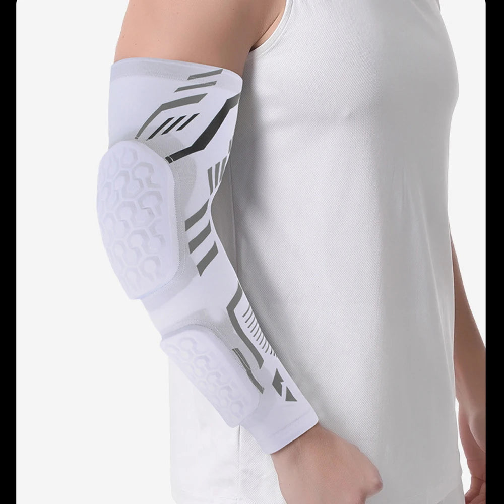 Anti-collision Arm Sleeve Protective Compression with Elbow Honeycomb Pad for Youth & Adult Sport Basketball Football Volleyball