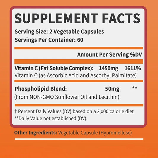 Liposomal Vitamin C - High Absorption VIT C, Immune System & Collagen Booster, Antioxidant