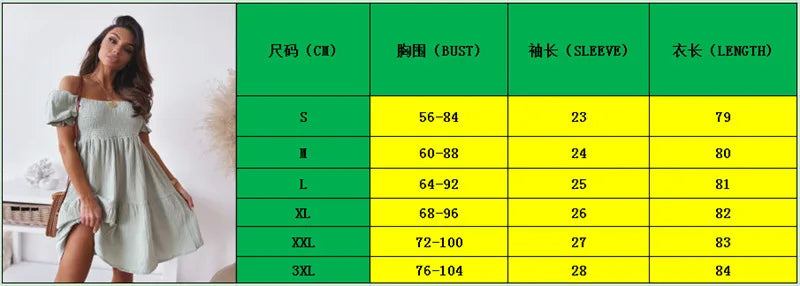 New Short Sleeve Off The Shoulder High Waist A-Line Pleated Dress Sexy Club Outfits Solid Color Summer Dress Women 2025