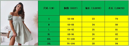 New Short Sleeve Off The Shoulder High Waist A-Line Pleated Dress Sexy Club Outfits Solid Color Summer Dress Women 2025