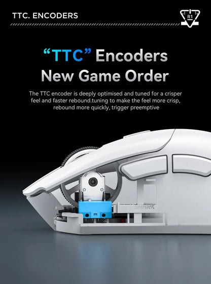 Attack Shark 18000DPI Wireless Mouse, 1000Hz,PAW3311,Bluetooth Tri-mode Connection, R1 Macro Gaming Mouse Badiee Stylez