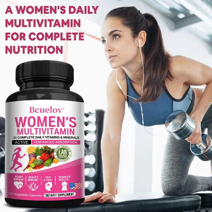 Women's Complete Vitamin Supplement for Joint Complex, Hair, Skin, Nails, Brain, Heart, Immune & Overall Health, 120 Capsules