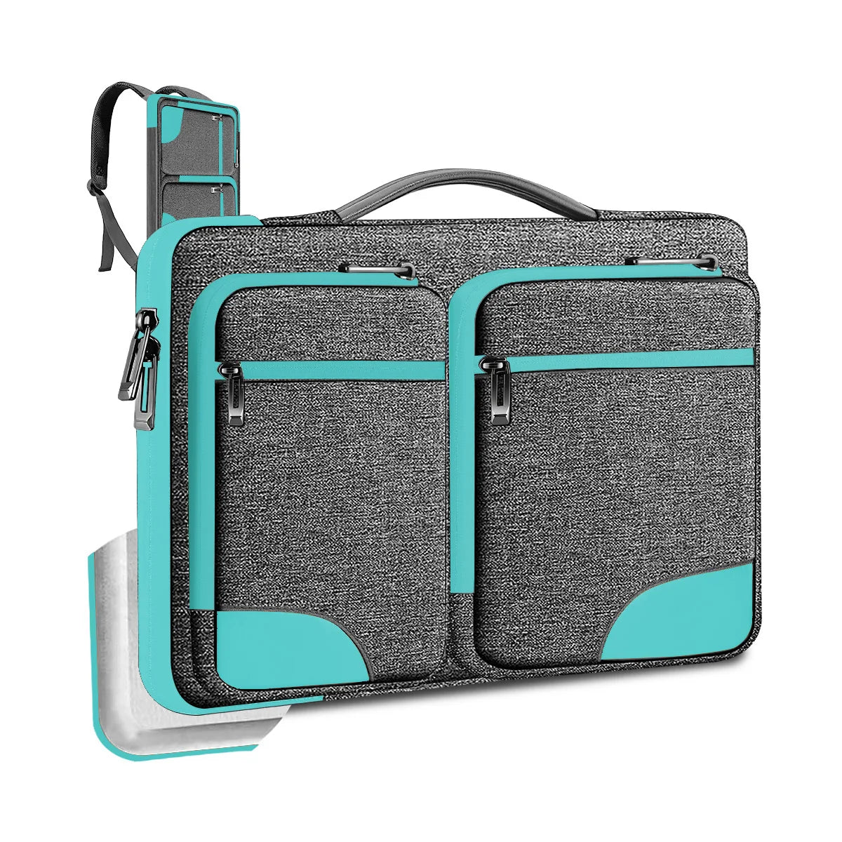Slim Laptop Case 15-16 Inch Spill-Resistant Handbag Briefcase for Most Popular 15.6 Inch Notebooks - Sleeve Protection Gray Blue