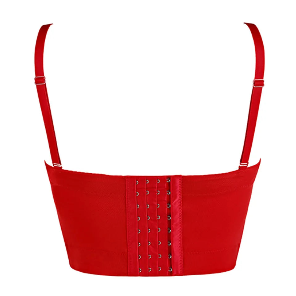 Wechery Women Leather Corset Top Crop Bustier Gothic Bra Push Up Bodice Sexy Lingerie Corselet Party Short Camis Plus Size 6XL