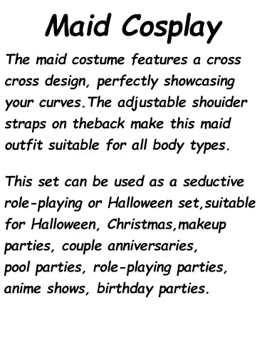 CP5XL Maid Lolita Chemise Cosplay Role Playing Costumes For Party Club Stage Apparel Bow Ties Ball Gowns Waitress Uniform Plus