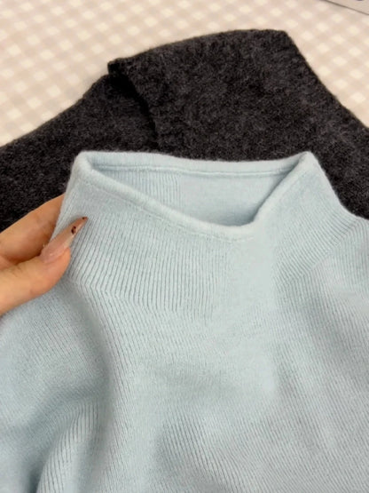 2025 Women Turtleneck Knitted Pullovers Solid Sweater Harajuku Korean Soft Warm Knitwear Autumn Winter Fashion Slim Jumpers Tops Badiee Stylez