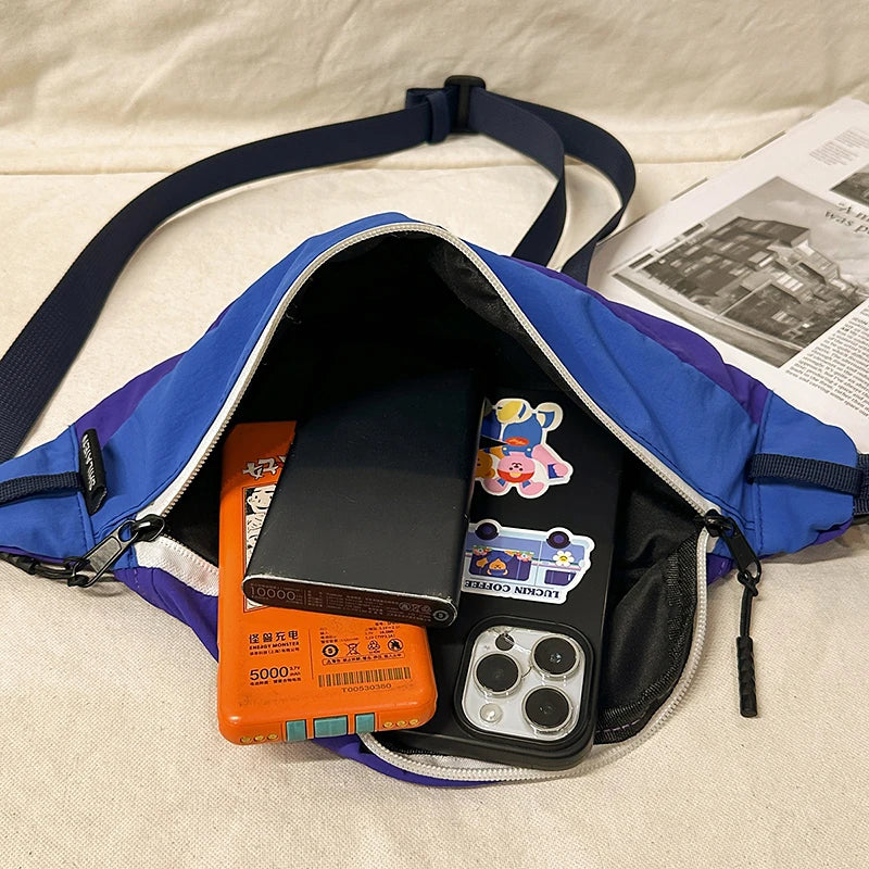 Casual Waterproof Chest Bags Large Capacity Crossbody Bags Korean Fashion Waist Bag Fanny Pack for Women Men's Travel Bag Banana