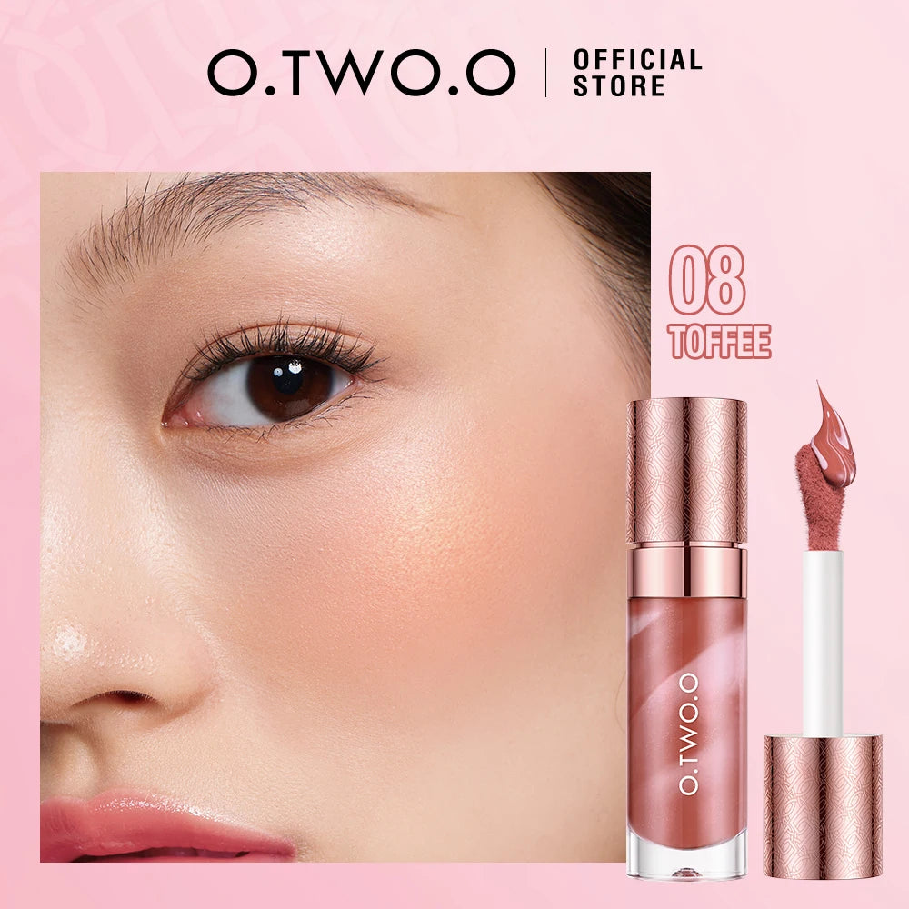 O.TWO.O Liquid Blush Face Blusher Moisturizing Long Lasting Natural Silky Weightless Matte High Pigment Matte Blush Face Makeup 08 Toffee CHINA