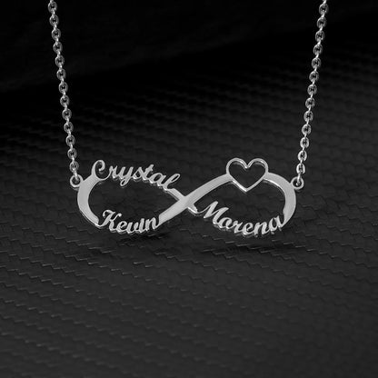 Custom Double Heart Two Names Infinity Necklaces For Women Stainless Steel Customized Necklace Pendant Personalized Jewelry Gift Badiee Stylez