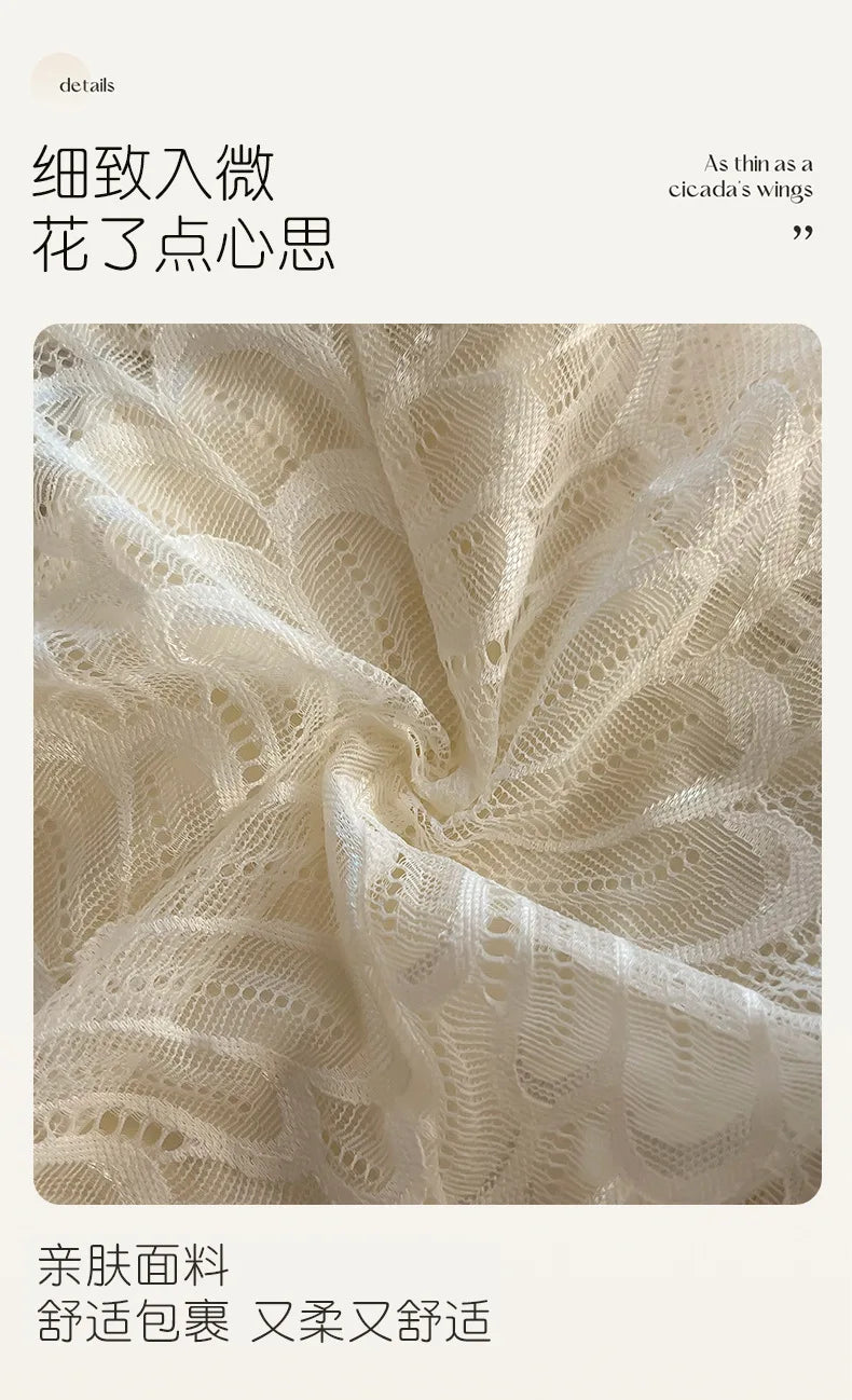 5Pcs Silk underwear, Women's intimate sexy lovely soft ﻿comfortable bowknot silk light thin triangular pants lace splicing