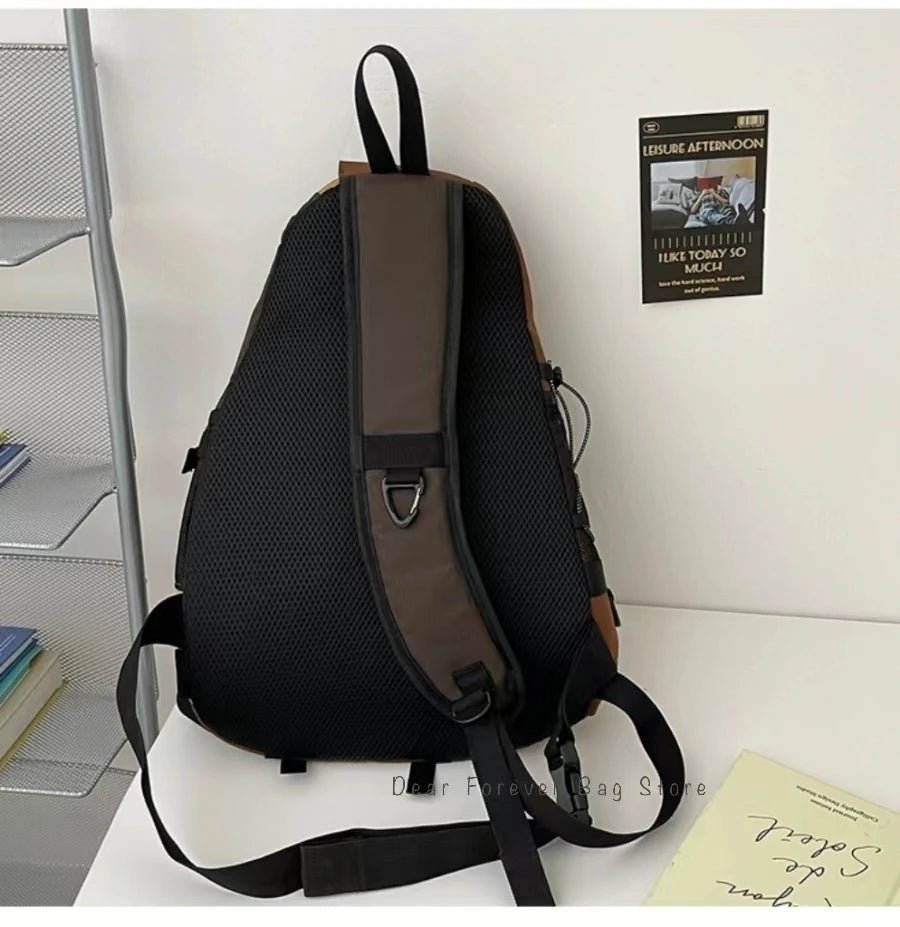 New Y2k Portable Light Nylon Crossbody Bag Trendy Rucksack Travel Shoulder Bag Casual knapsack Outdoor Sports Unisex Chest Packs