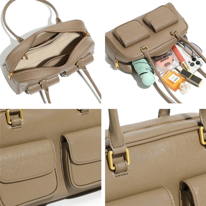 Hifashion Luxury Genuine Leather Underarm Shoulder Bags For Women 2025 Trend Designer Pillow Satchel Tote Office Ladies Handbags