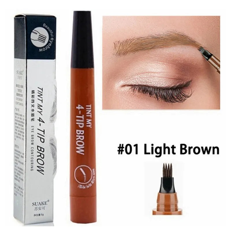 5 Colors Microblading Eyebrow Pen Waterproof Liquid Eyebrow Pencil Long Lasting Eyebrow Pen 4 oints eyebrow pen Cosmetics