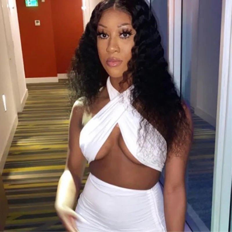 Sexy Cross Halter Corset Tank Tops Y2K Fashion Black Hollow Out Camis Women Tube Tops Backless Slim Crop Top 2024 Woman Clothing