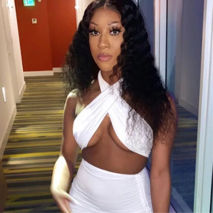 Sexy Cross Halter Corset Tank Tops Y2K Fashion Black Hollow Out Camis Women Tube Tops Backless Slim Crop Top 2024 Woman Clothing