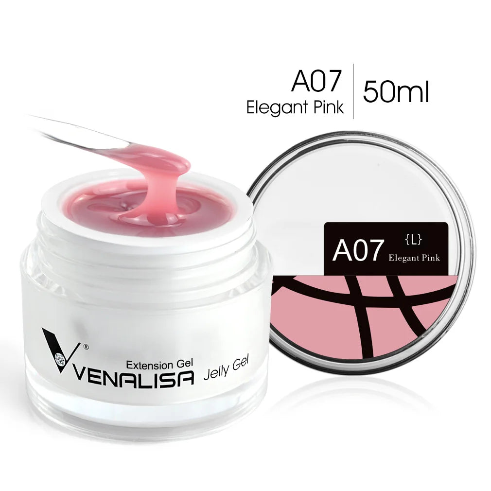 50ml Venalisa Soak off Thick Jelly Gel UV Construction Gel Builder Extend 24 Color Camouflage Milky White Nail Art Hard Nail Gel A07L