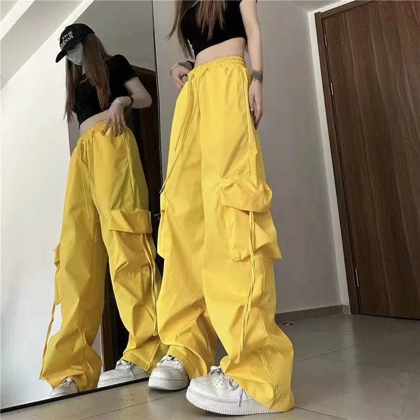 Retro Cargo Pants Women Fashion Streetwear High Waist Thin Casual Sweatpants Harajuku Sports Pants Woman Clothes Trousers Mujer Badiee Stylez
