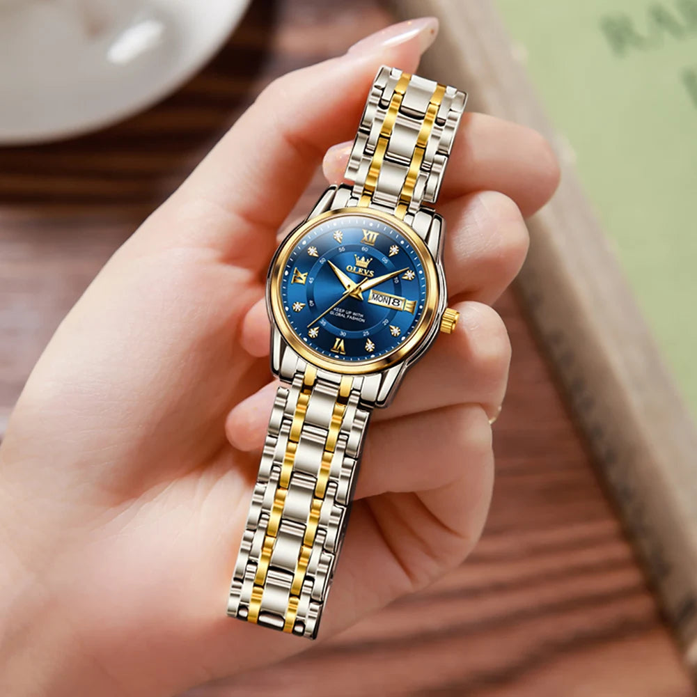 OLEVS 5513X Women Watch Original Fragrant Quartz Wristwatch Automatic Date Watches For Women Waterproof Luminous Gifts For Women