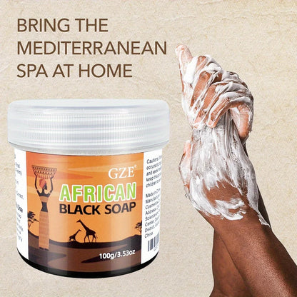 GZE African Black Soap 3-in-1 Face, Hair, and Body Cleanser - Deeply Cleanses and Moisturizes Skin and Hair, Natural Ingredients Badiee Stylez