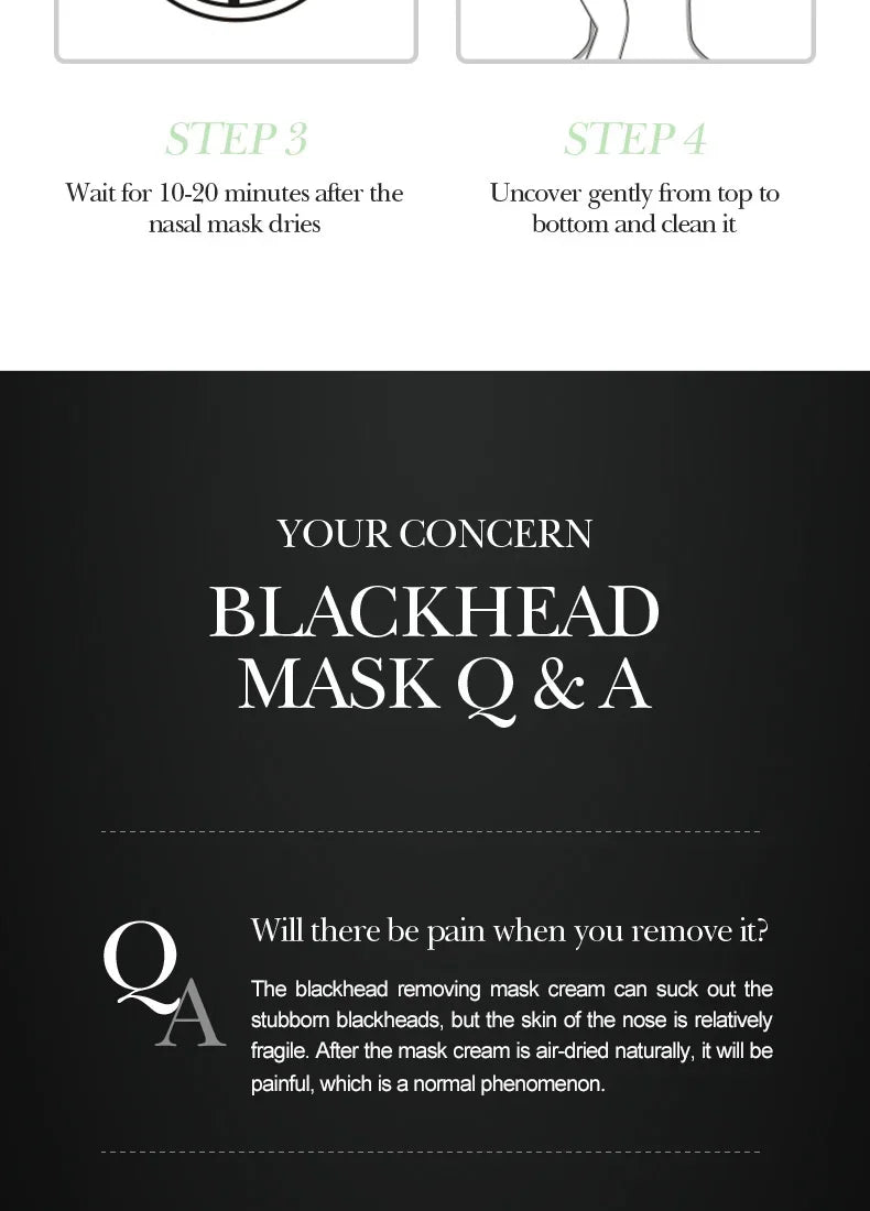 Blackhead Remover Mask Bamboo Charcoal Shrink Pores Acne Black Head Removal Cream Nose Cleansing Black Peel Off Masks Skin Care