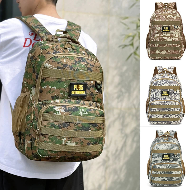 Camouflage Tactical Backpack for Men Large Capacity Outdoor PUBG Style Waterproof Travel School Bag Multifunctional for Daily Us