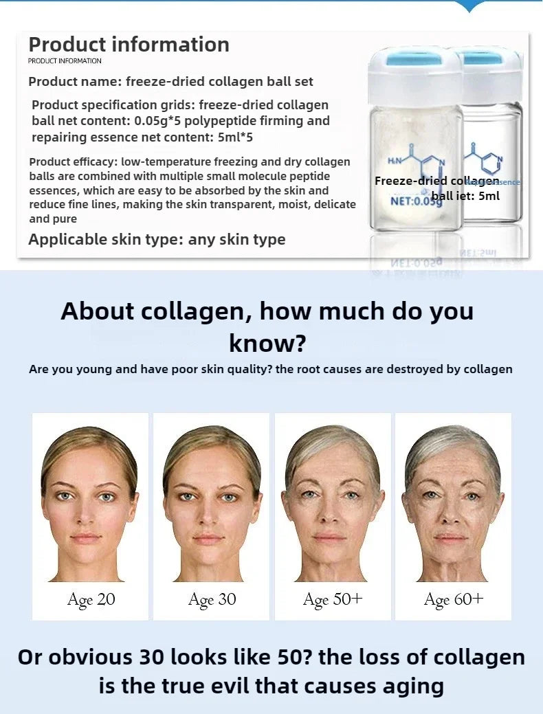 Korea Facial Hydrolyzed Silk Protein Collagen Thread Ball Serum Moisturiz Hydration Lifting Firm Fine lines Essence SkinCare