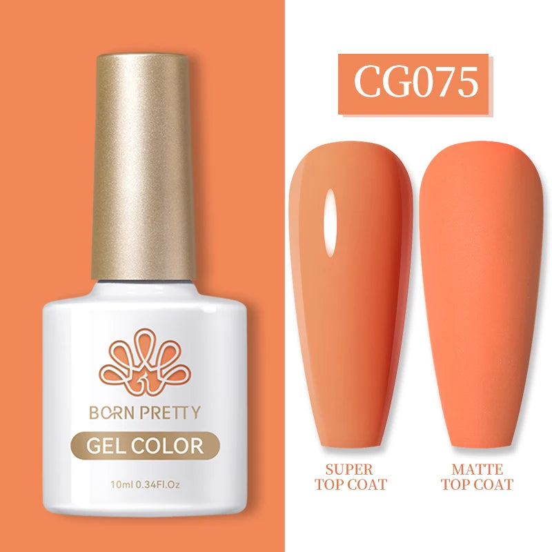 BORN PRETTY Fall Gel Nail Polish 10ml Orange Nude Brown Gel Nail Polish Halloween Nails Coral Orange Gel Varnish Manicure DIY CG-75