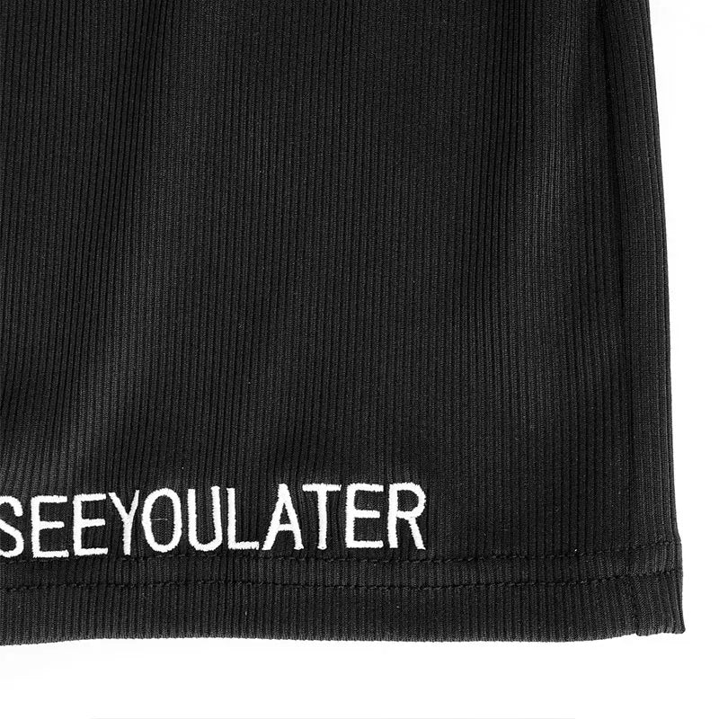 Summer Women's Jumpsuits New Streetwear Fashion Letters Embroidery Jumpsuits Black Sexy Backless Slim Sleeveless Sports Clothing Badiee Stylez