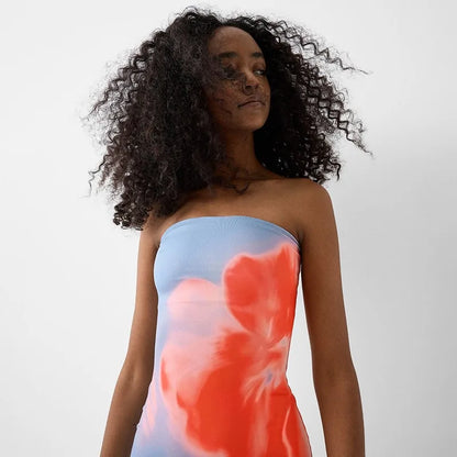 Women's Dresses Summer New Streetwear Fashion Print Casual Slim Dress Sexy Off Shoulder Elegant Female Club Party Dress Clothing