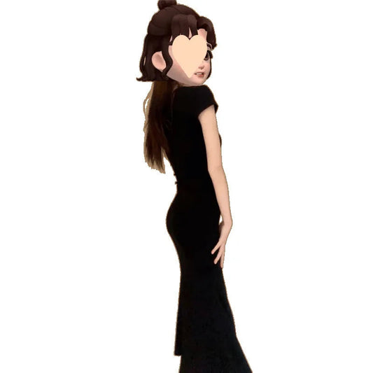 Women's summer style dress, mature girl, spicy girl, square neck dress, hip wrapped fishtail skirt, SS450 Badiee Stylez