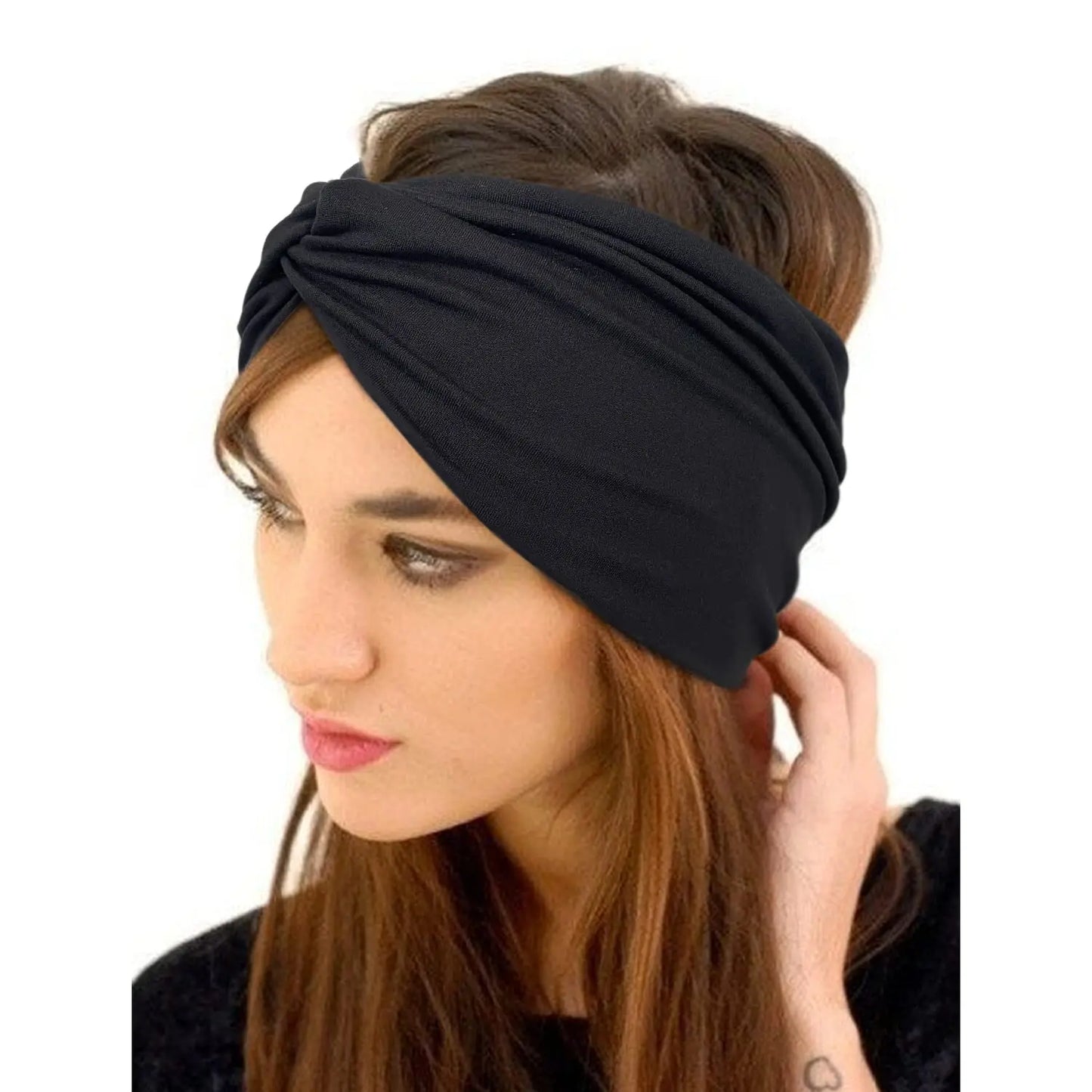 Women Headbands African Wide Hair Wrap Turban Twist Headband for Women Large Sport Workout Stretch Non-slip Big Hair Bands