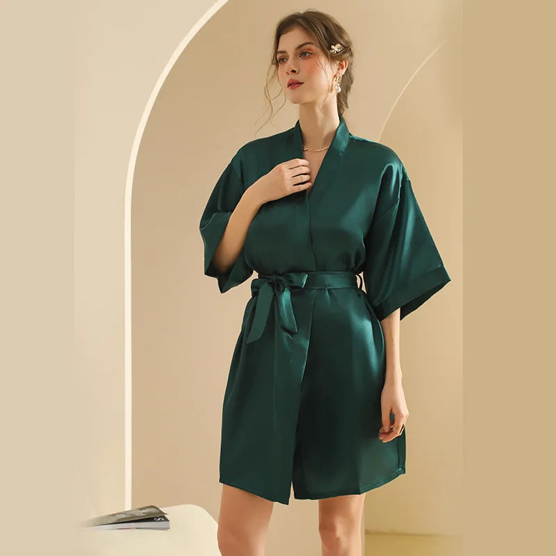 Personalized Text Logo Wedding Bathrobe Bridal Robe Bride Bridesmaid Wedding Robes Woman Bachelorette Hen Party green robe