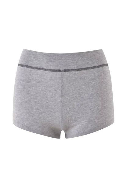 25 Summer New Shoulder Letter Printed Bright Thread Design Slimming Hooded Zipper Short Coat Shorts Set for Women grey short