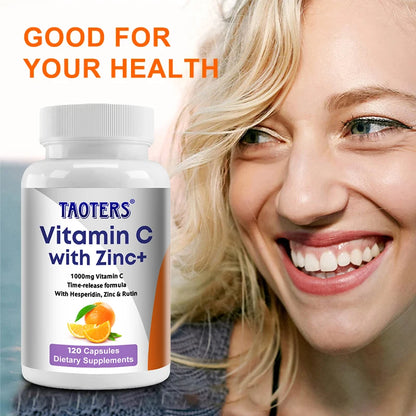 Vitamin C + Zinc Capsules - Joint Support, Immune Support, Antioxidant,Dietary Supplements