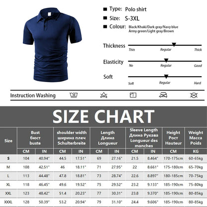 Men's Trendy Polo Shirt - Breathable Solid Color Casual Tee for Effortless Summer Style
