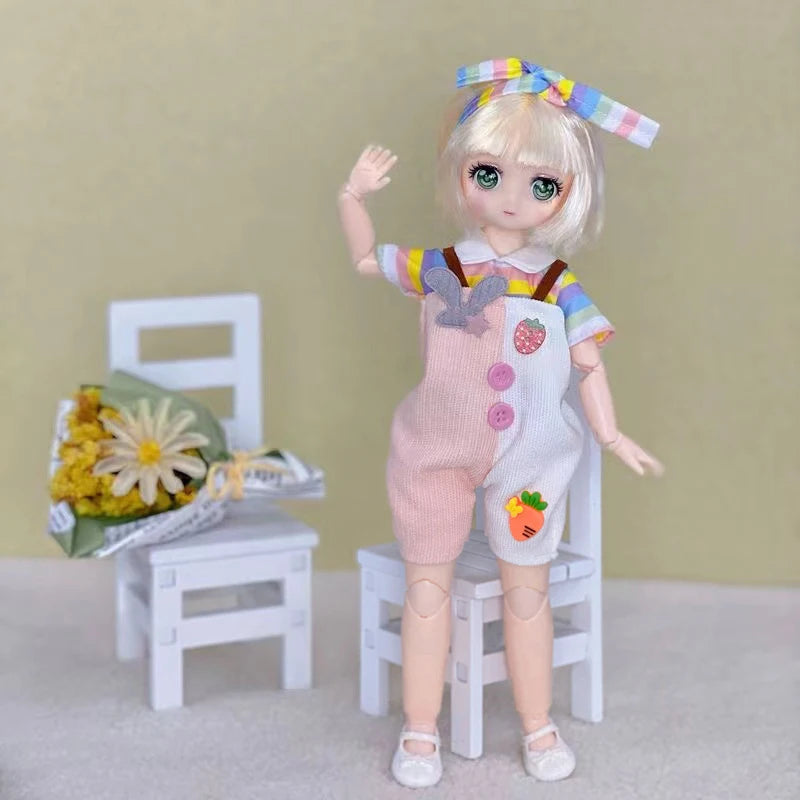 30cm Two-dimensional Doll Comic Face 1/6 Bjd Doll or Dress Up Clothes Children's Girl Birthday Gift Toys Kids Toys