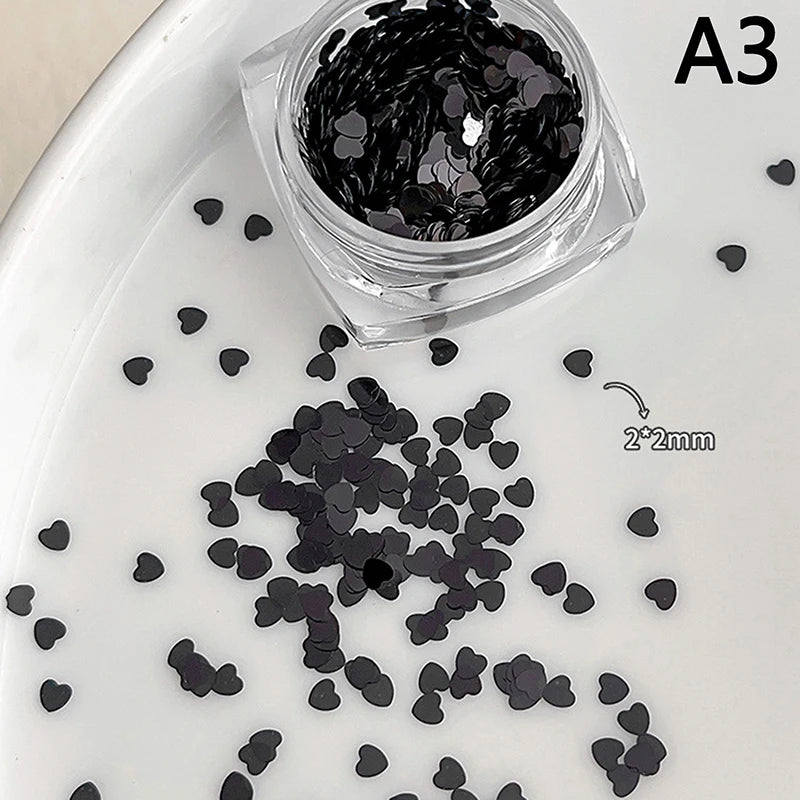 Holographic Laser Star Love Sequins Nail Glitter Gold Silver Sequin Mix Size Paillette DIY Design Nail Art Decorations Tool A3